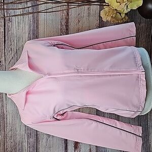 NEW N.Y.L. NEW YORK LAUNDRY PINK LONG SLEEVE ZIP-UP WINDBREAKER JACKET